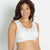 Front view #8154 Leisure Camisole Support Mastectomy Bra shown in white.