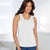 Front view of the #9407 Cool Comfort Pocketed Tank Top shown in white.