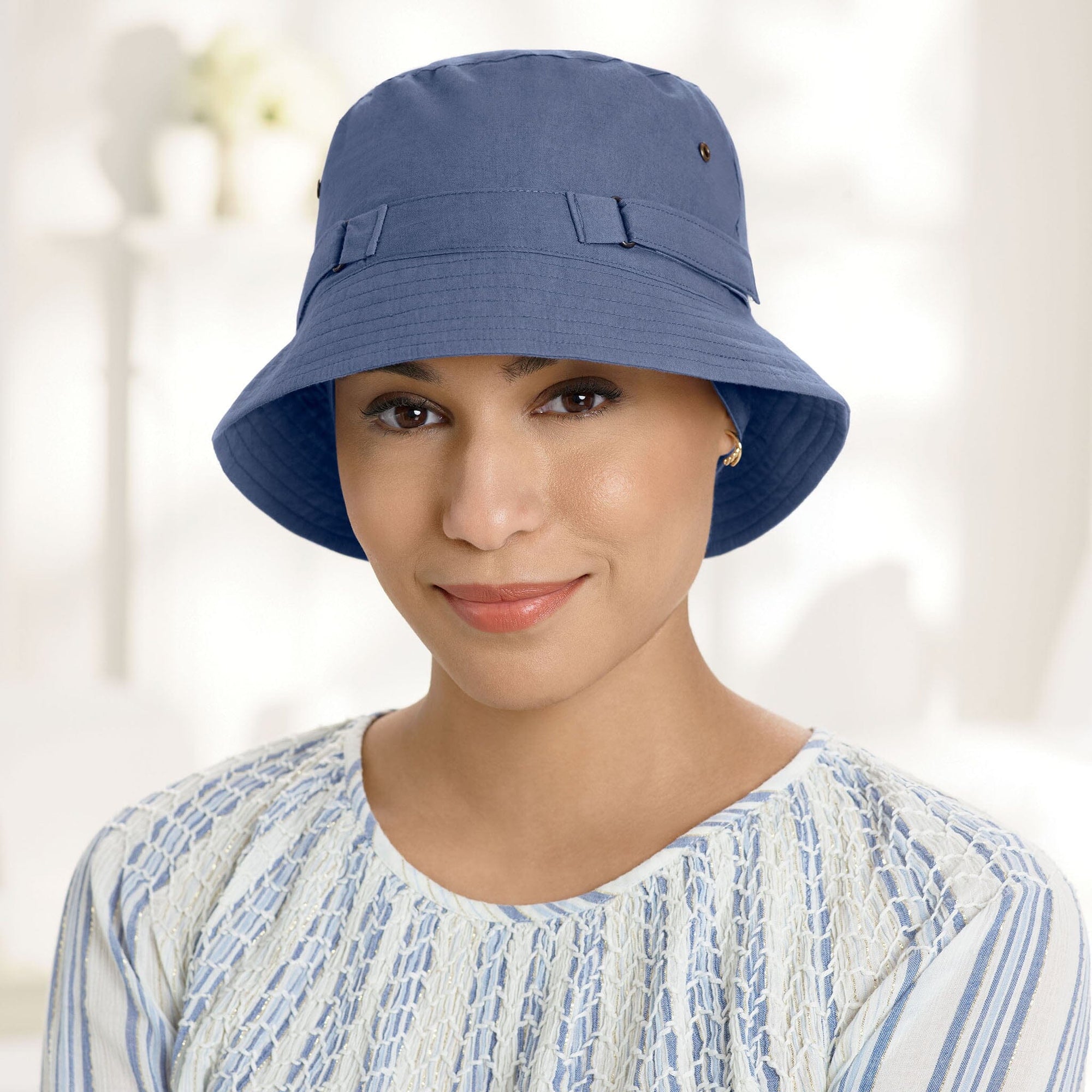 Shown in Denim with Stretchy 3” Wide Bamboo Knit Headband (#9267), in Denim