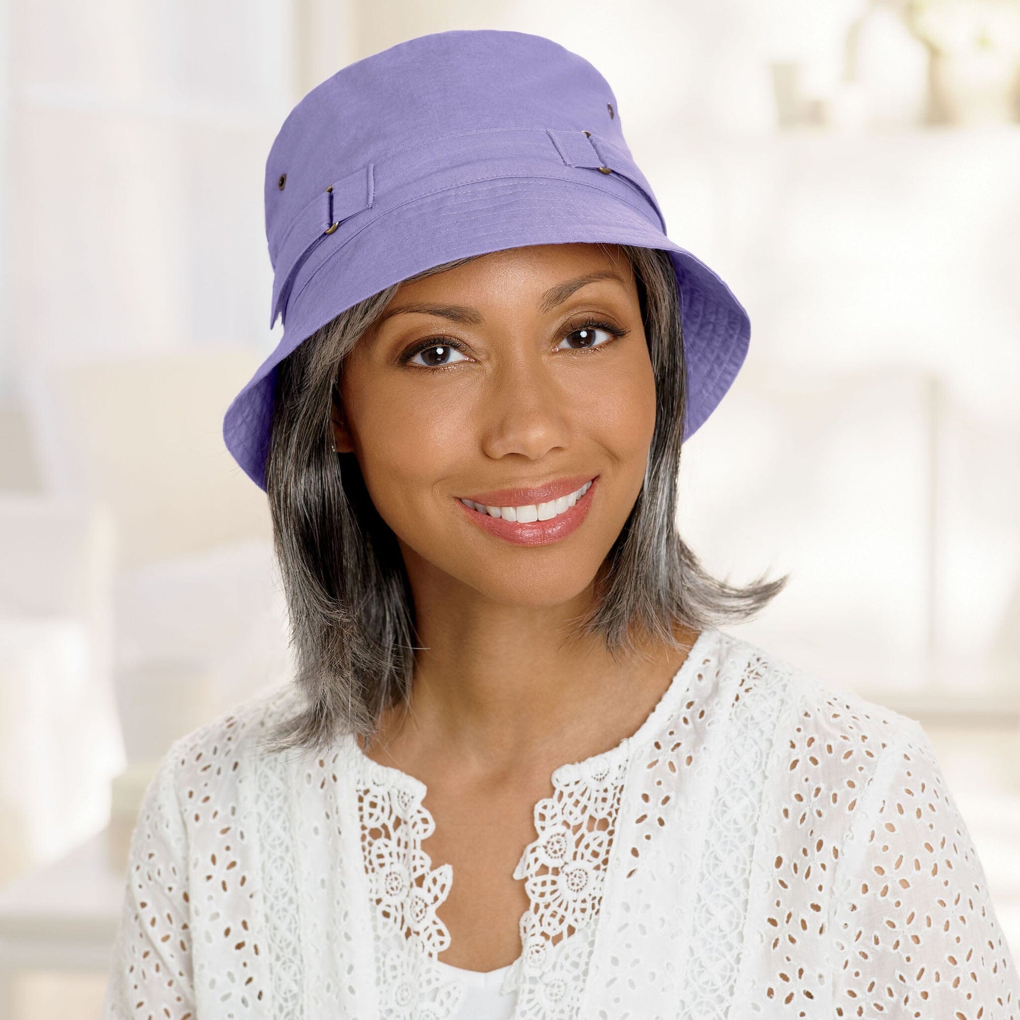 Shown in Lavender with Mid-Length Halo (#8374), in (44) Salt and Pepper