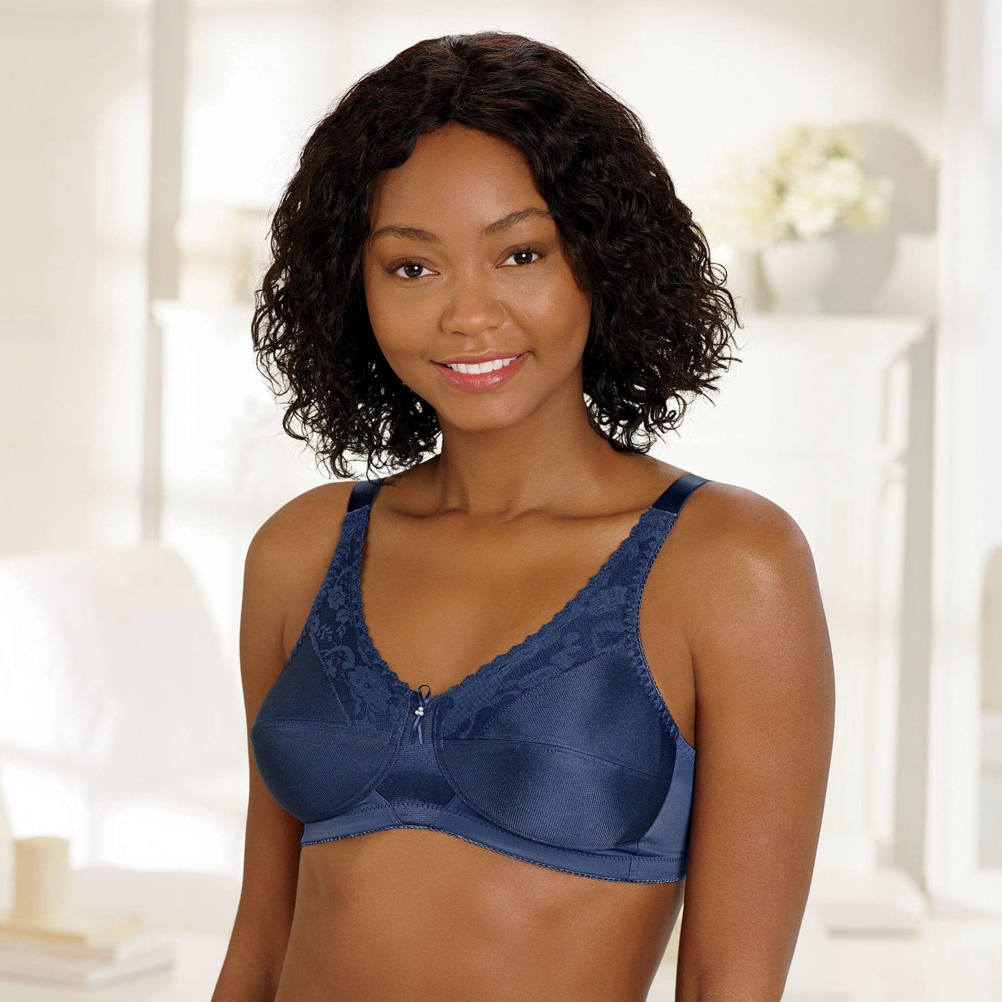 Lace Accent Especially for You Bra - Sapphire Blue