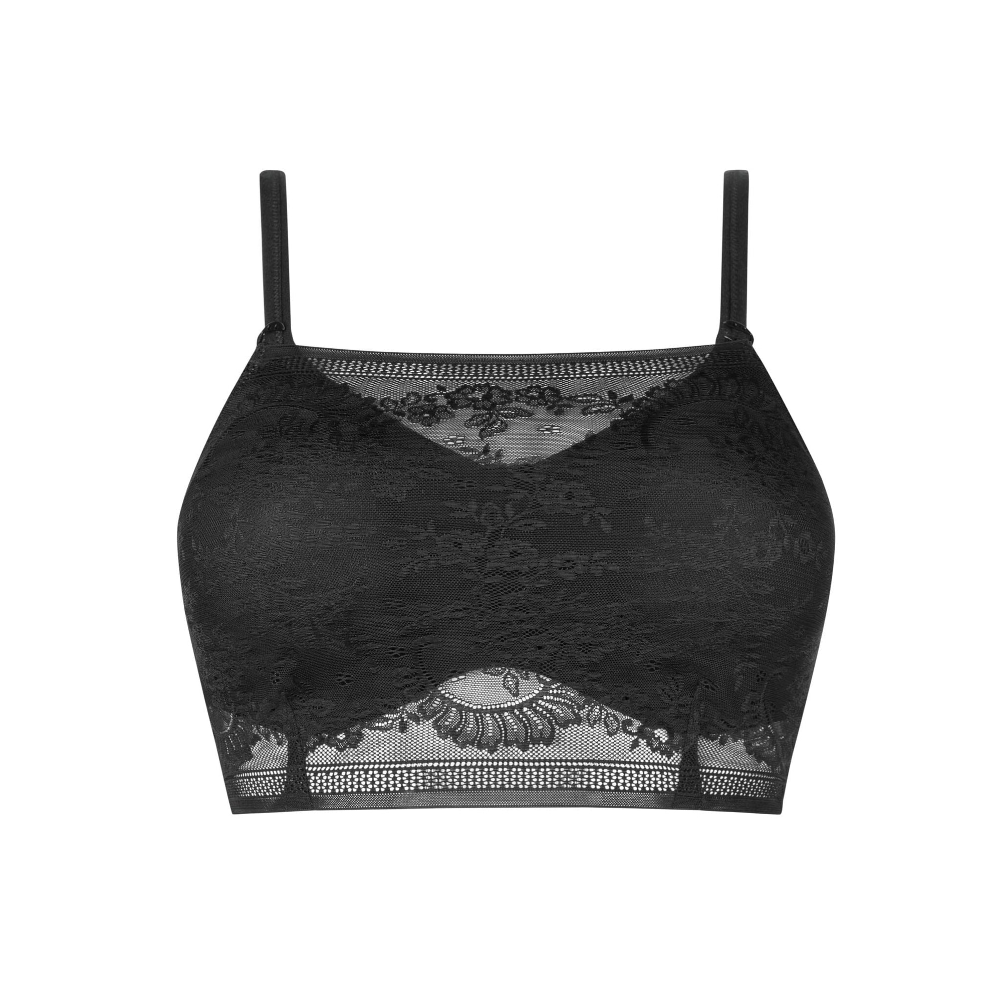 Amoena® Amber Lace Accessory Top Shown in Black-Back View