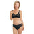 Amoena® Karolina Wire-Free Bra Shown in Black/Nude-Back View