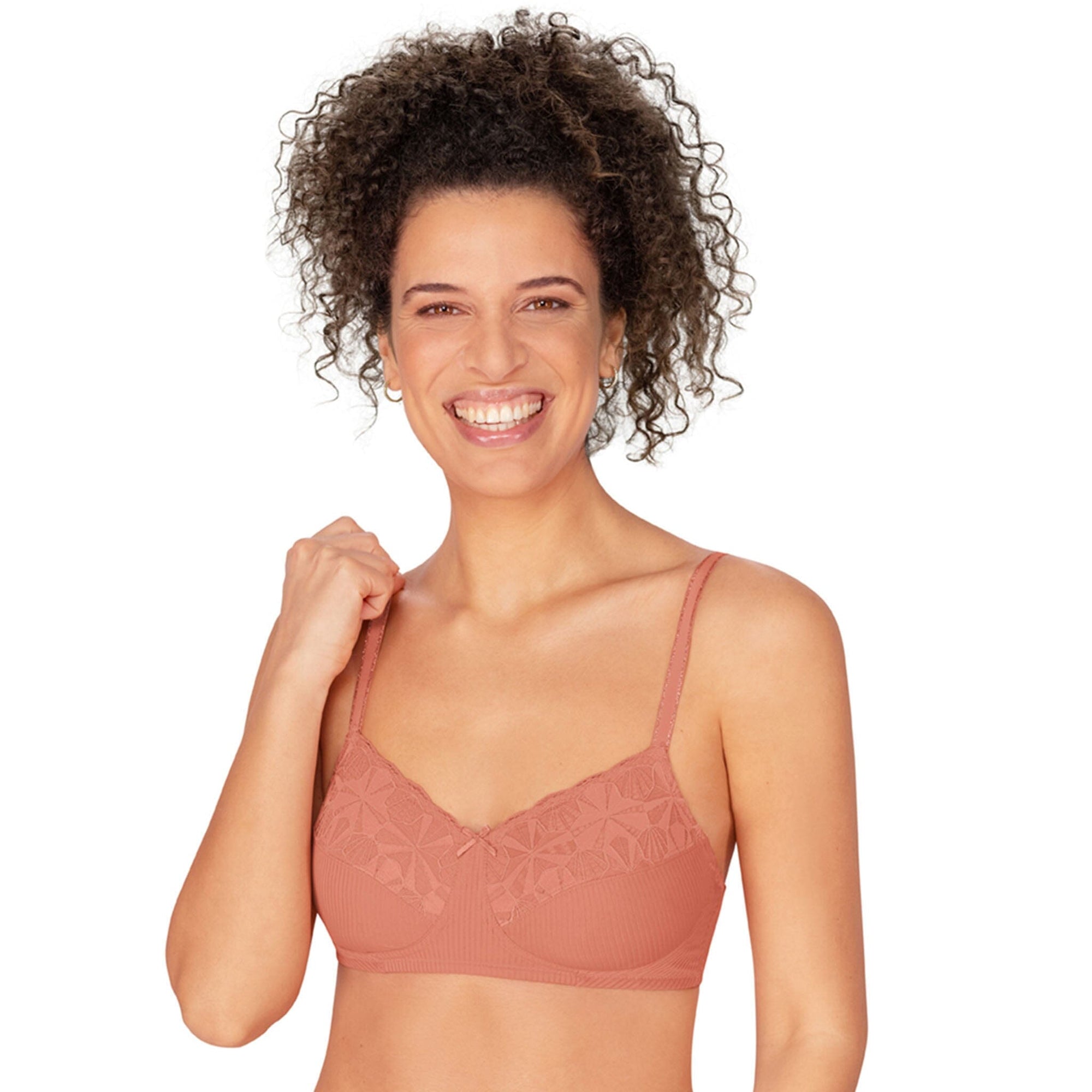 Amoena® Natural Moment Wire-Free Bra Shown in Faded Rose-Back View