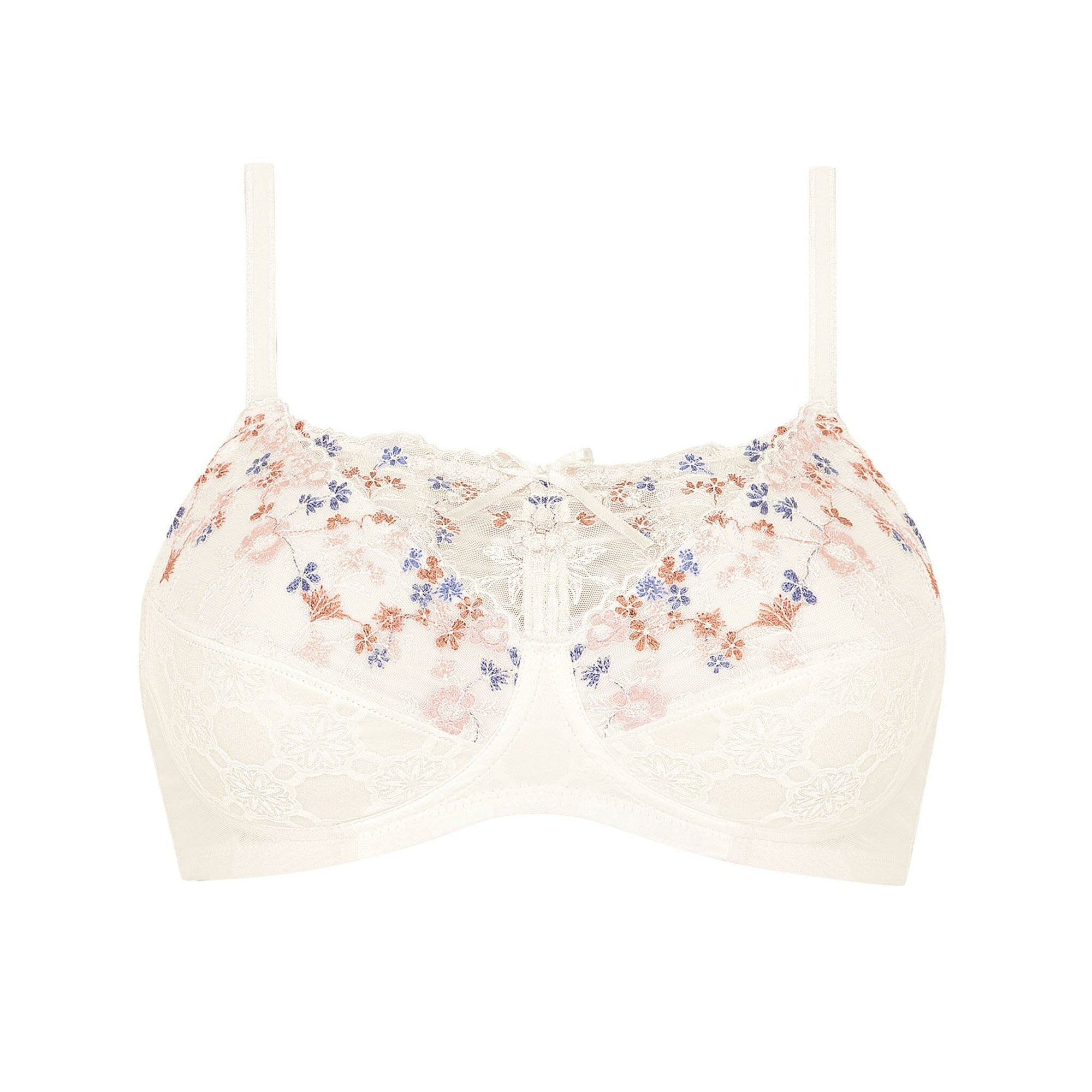 Amoena® Daydream Wire-Free Bra Shown in Off White Floral-Back View