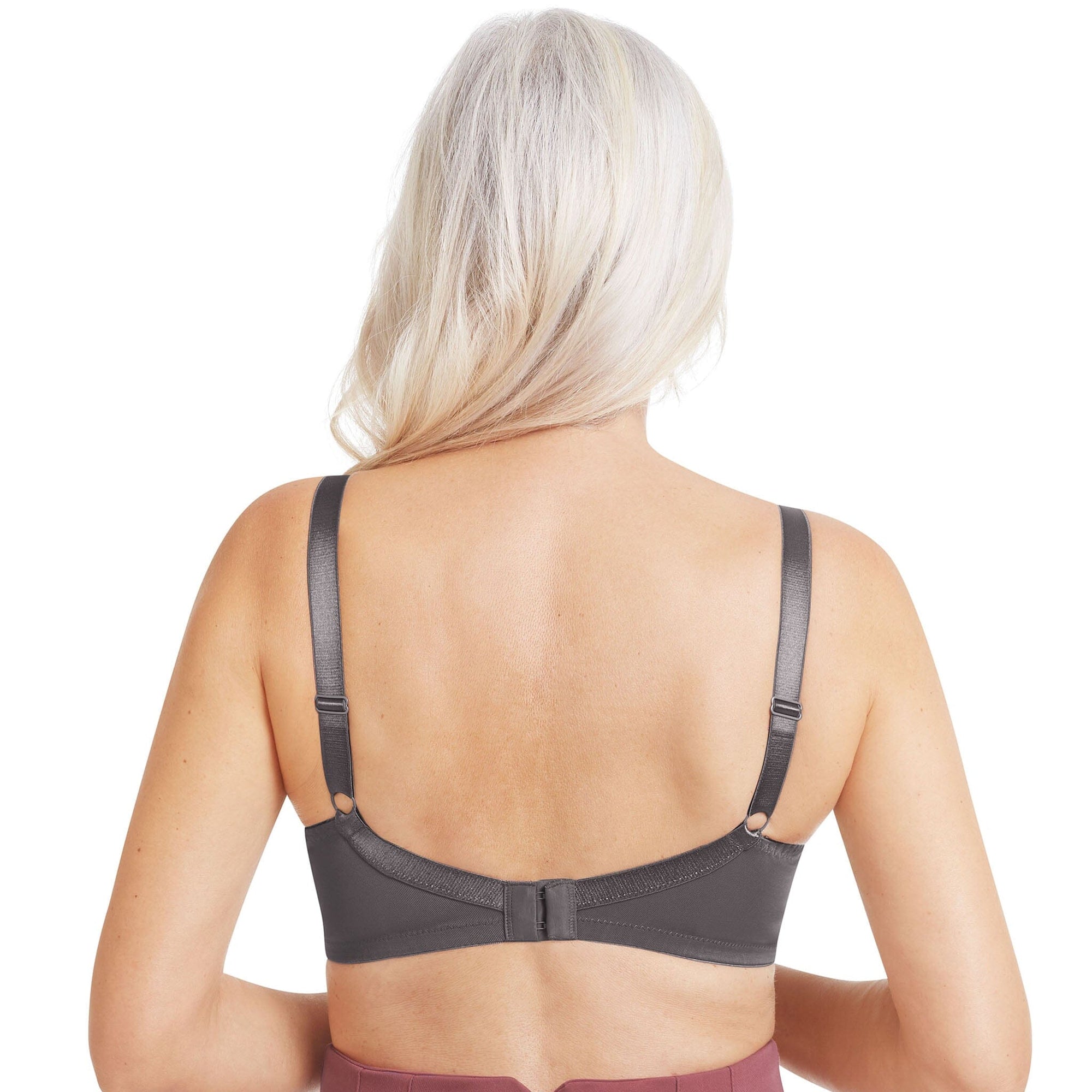 Amoena® Nancy Front Closure Bra Shown in Rose Nude-Back View