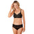Amoena® Kyra Panty Shown in Black/Light Nude with Kyra Underwire Bra (#9609). Front View.
