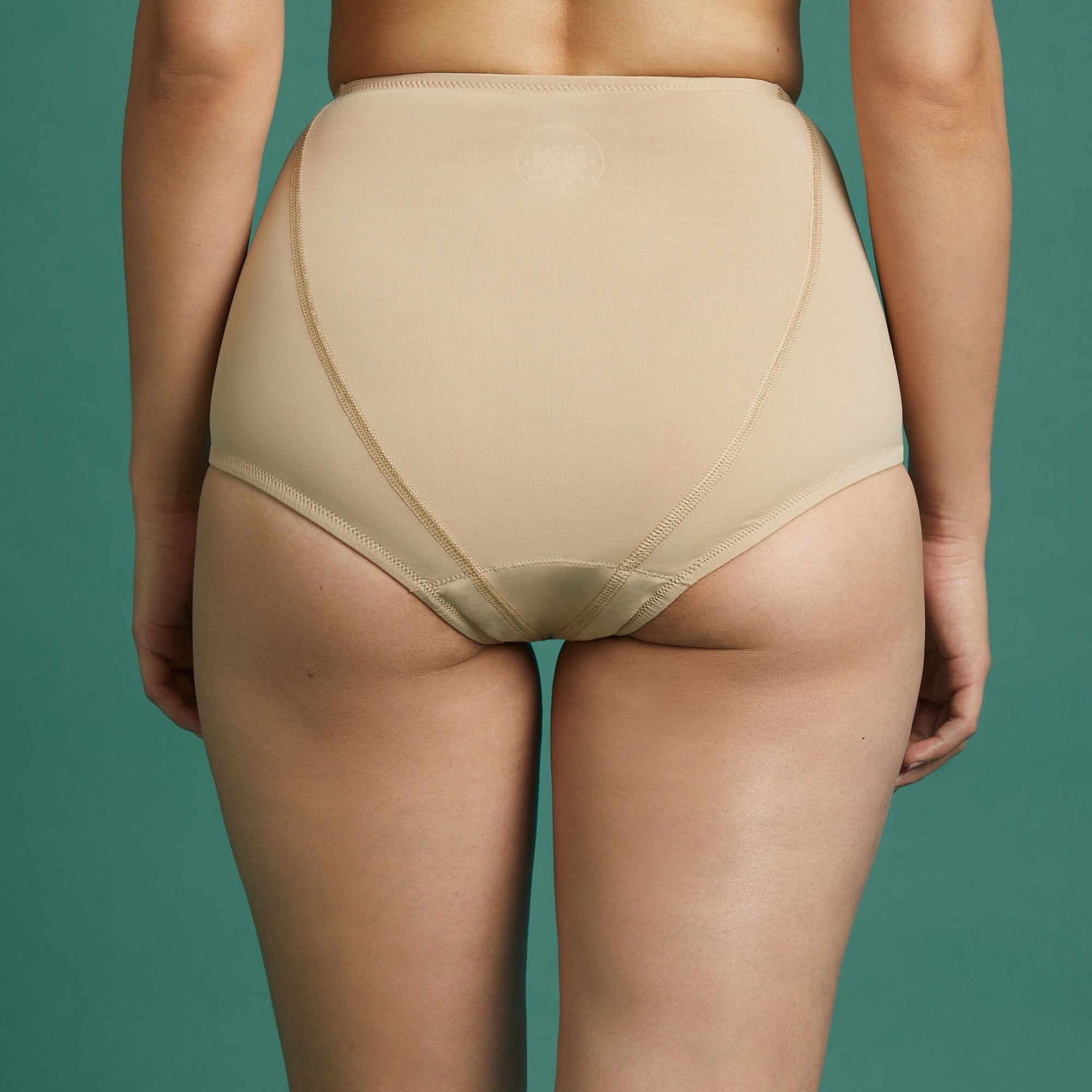 Leakproof Underwear with Velcro closure. Shown in black, back view.