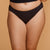 High Waist Brief with hook fasteners. Shown in black with Front Zip Cami in beige (# 9681)