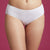 Hipster Panty with hook fasteners. Show in beige, side view.