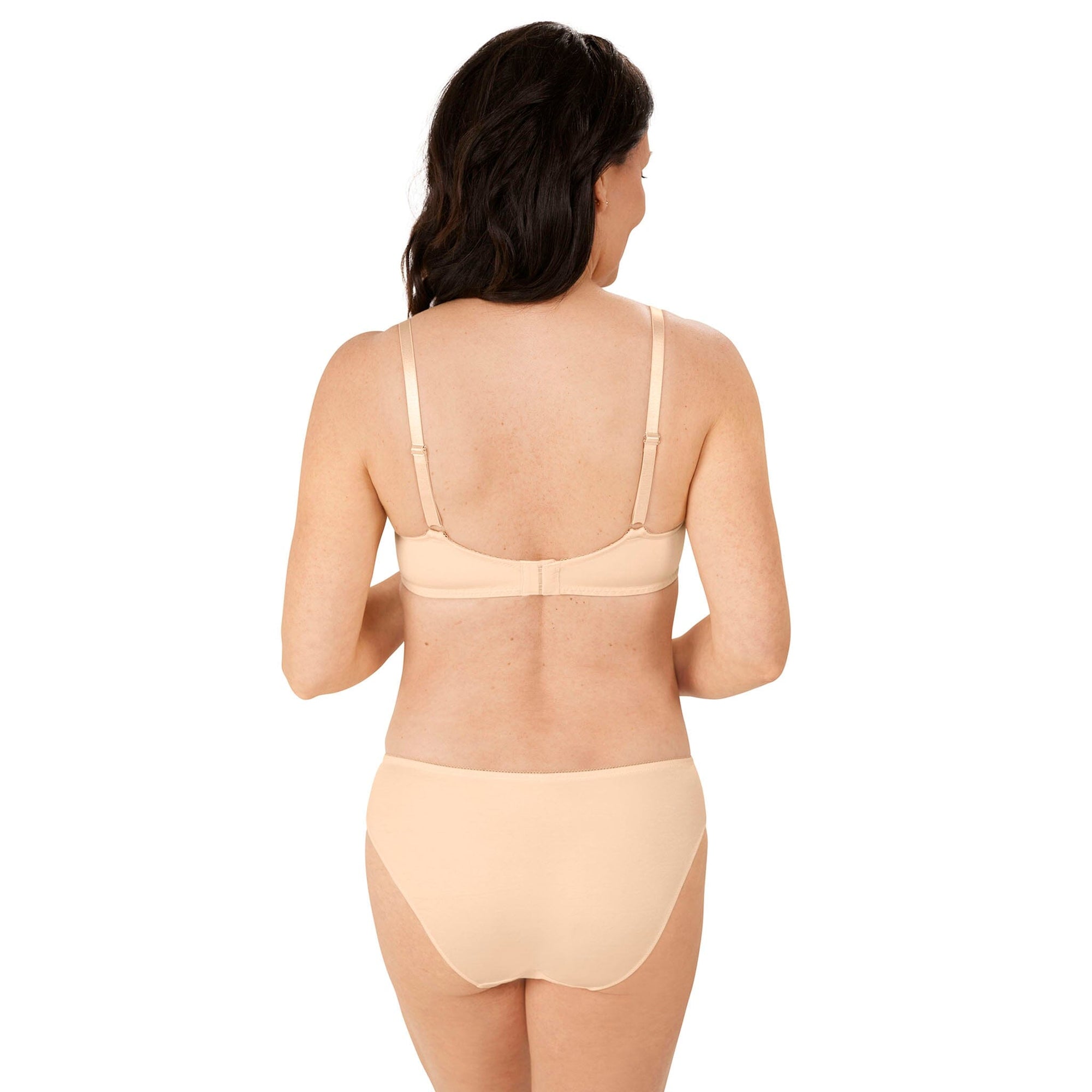 Amoena® Emma Underwire Bra and Emma Panty (#9726) Shown in Peach – Back View