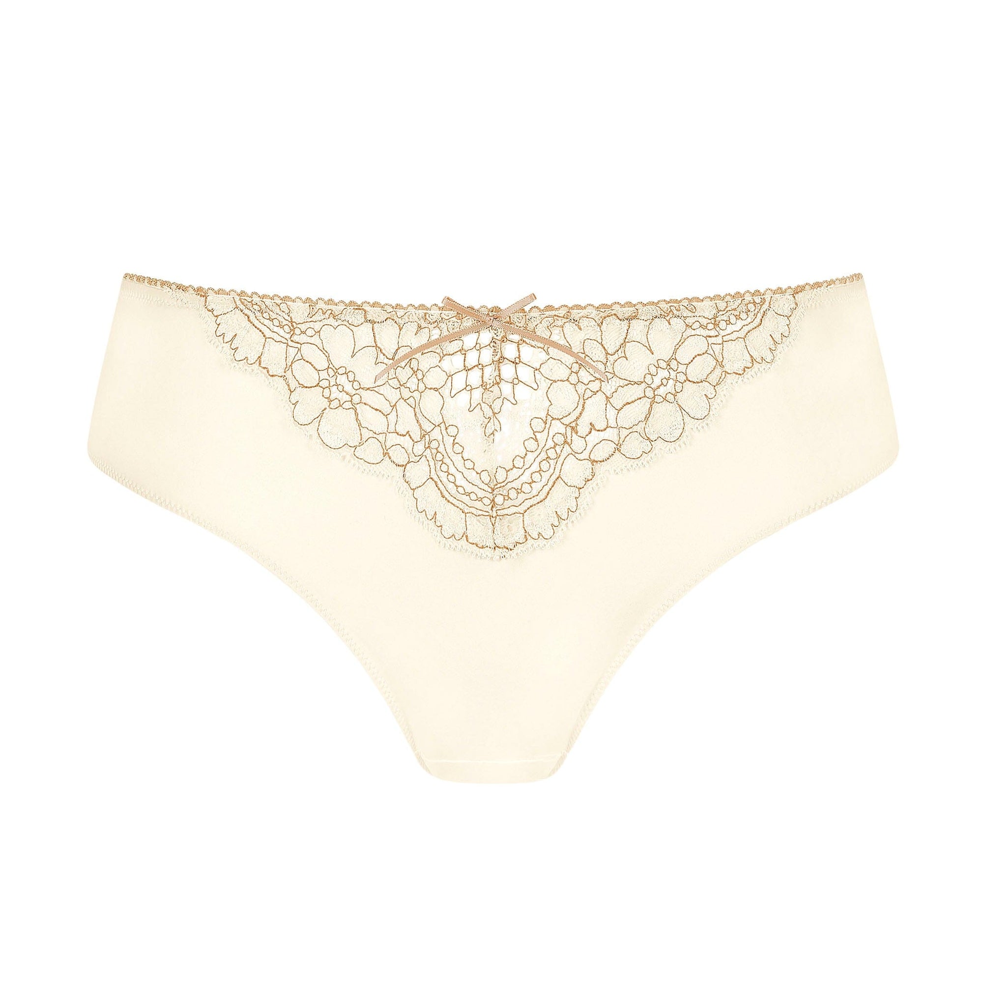 Amoena® Alina Panty and Alina Padded Wire-Free Bra (#9735) Shown in Off-White Beige – Back View
